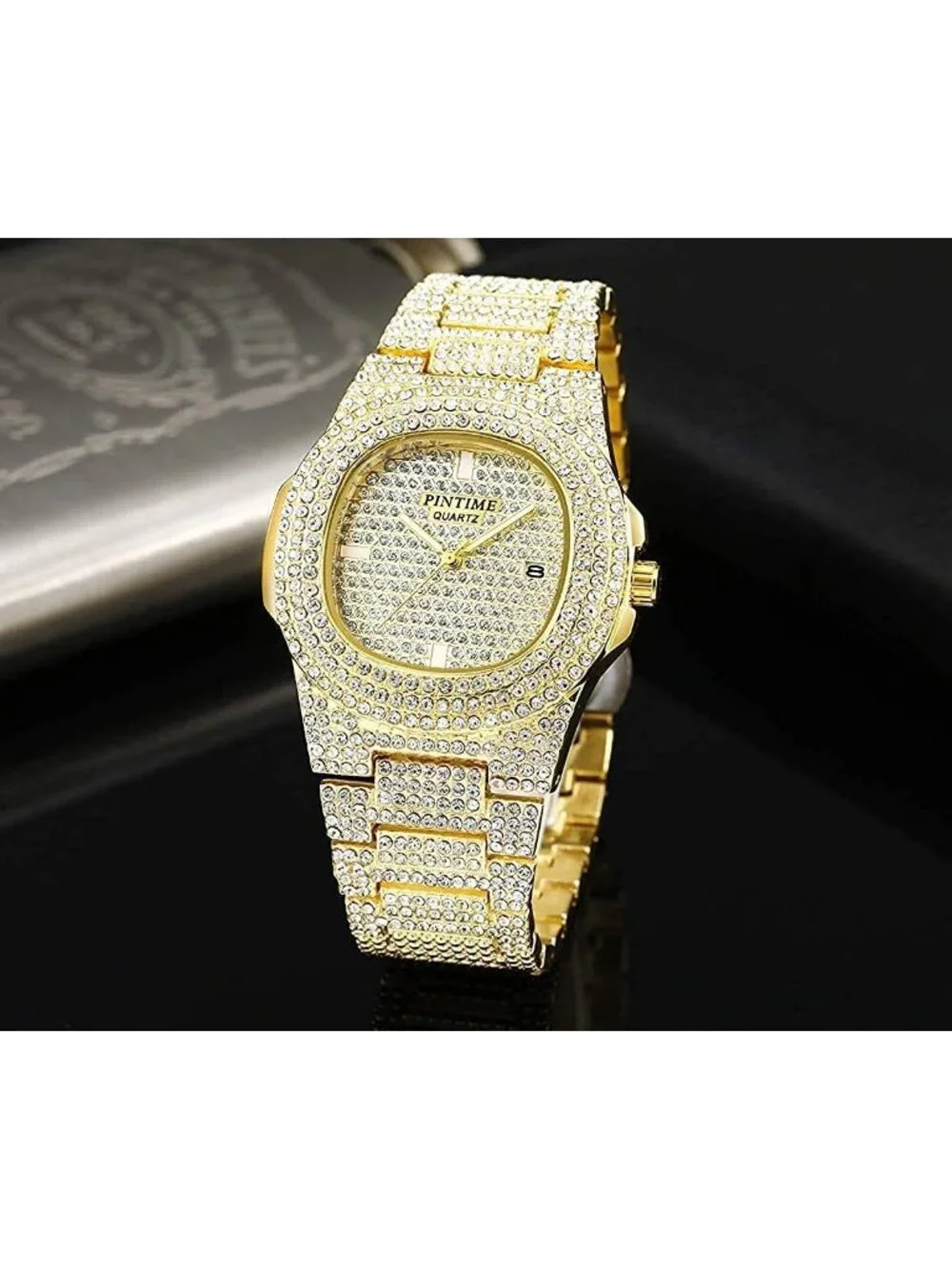 Luxury Unisex Big Face Crystal Diamond Watch | Elegant Timepiece for Men & Women